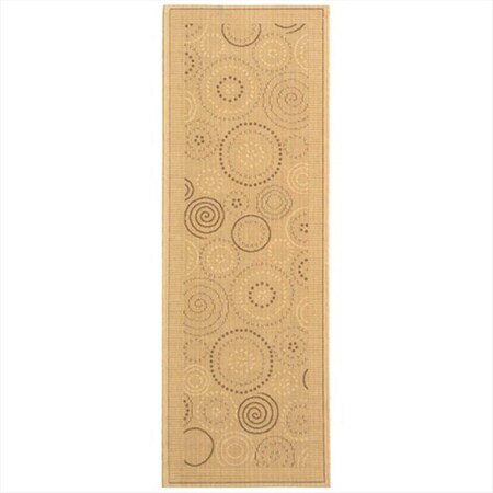 Safavieh 2 Ft. - 4 In. X 6 Ft. - 7 In. Runner- Indoor - Outdoor Courtyard Natural Brown Machine Made Rug CY1906-3001-27